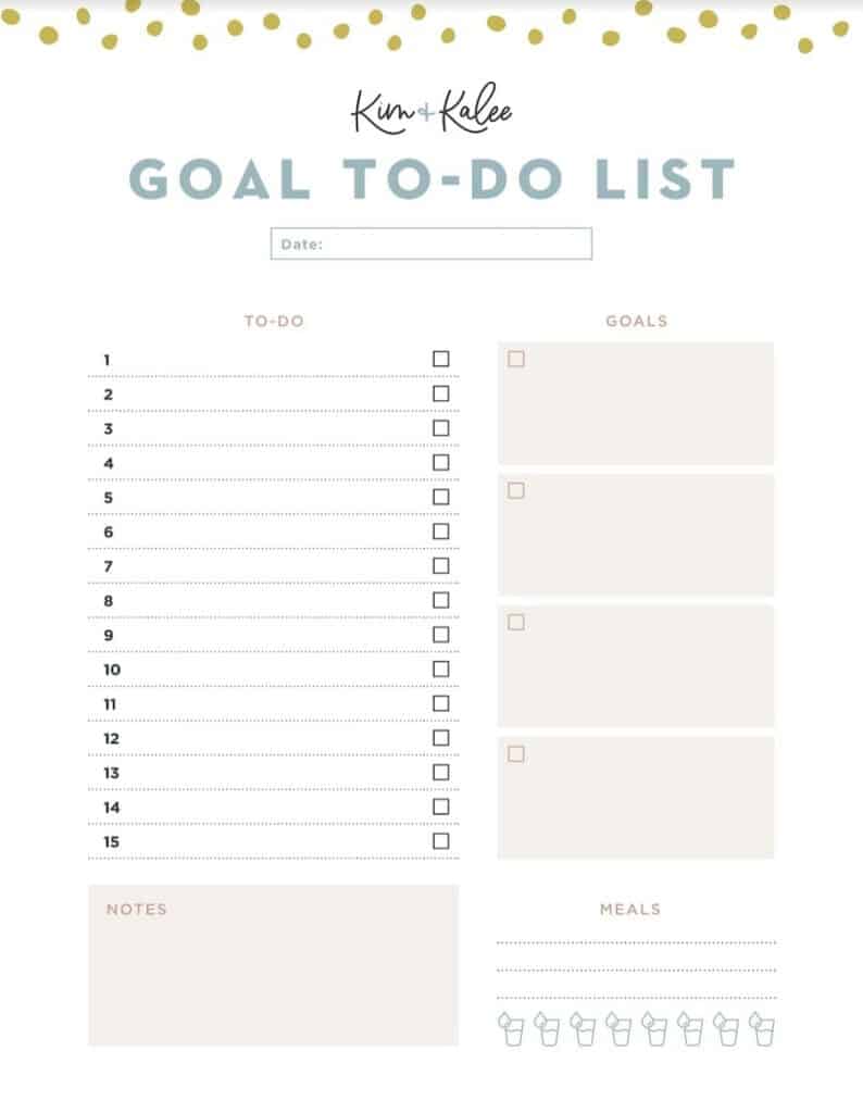 goal setting worksheet