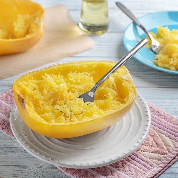 Spaghetti Squash Cooked on a plate