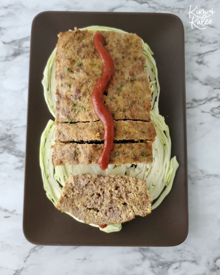 keto meatloaf made with egg, flaxseed and yeast