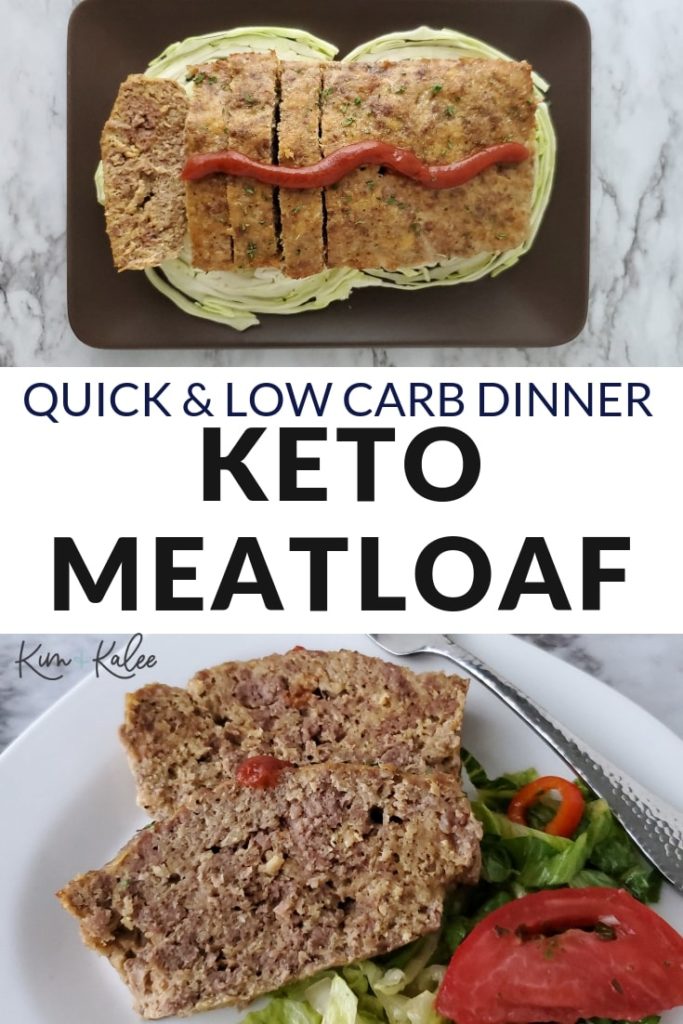 Low Carb Meatloaf Collage of the Loaf and a Slice