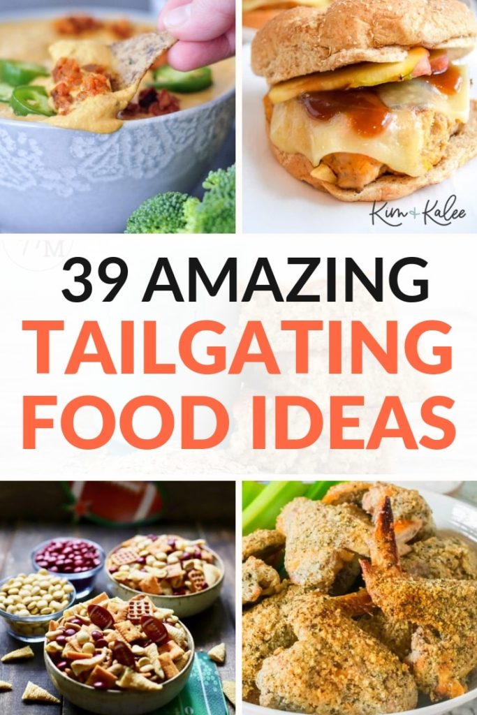 collage of tailgating foods shown above
