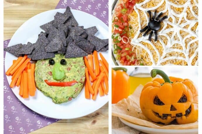 collage of halloween snacks