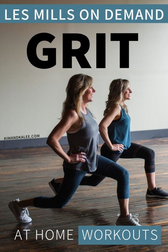 Doing a lunge together for our Les Mills on Demand GRIT Review