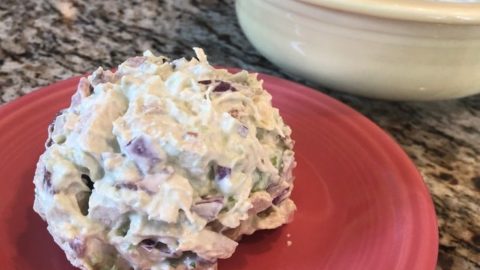 scoop of chicken salad recipe featured image