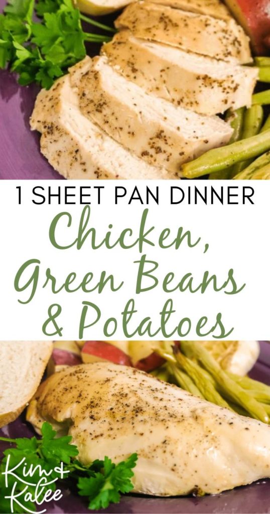 One Pan Chicken Green Beans and Potatoes Baked with Lemon and Garlic