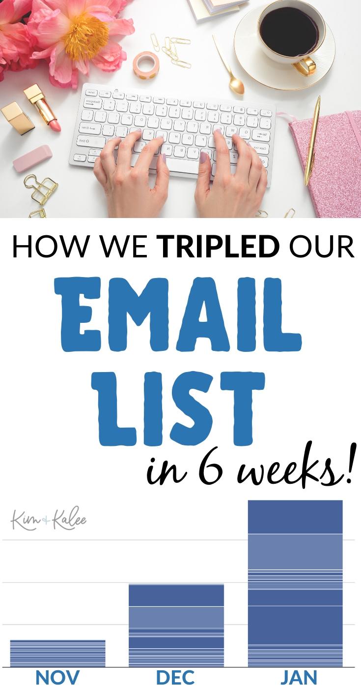 How we Tripled Our email list in 6 weeks