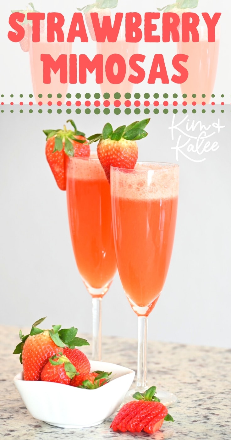 Make The Best Fresh Sparkling Strawberry Mimosas (No Orange Juice!)