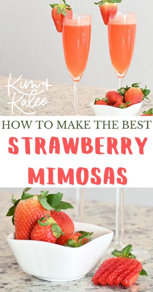 how to make the best fresh strawberry mimosas collage