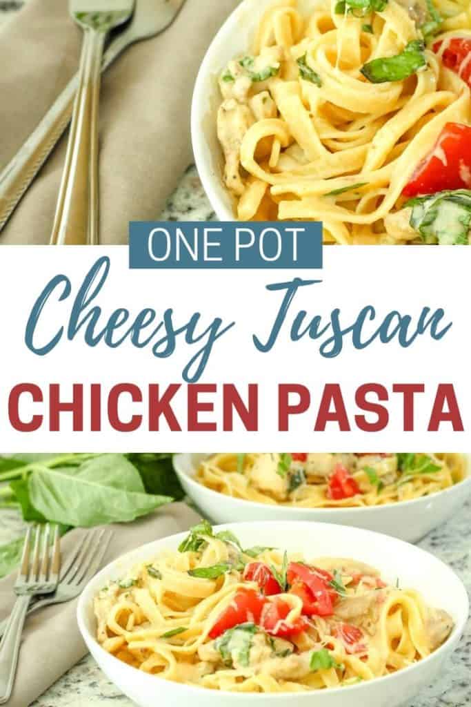 One Pot Cheesy Italian Pasta and Chicken Recipe - Easy 30 Minute Dinner