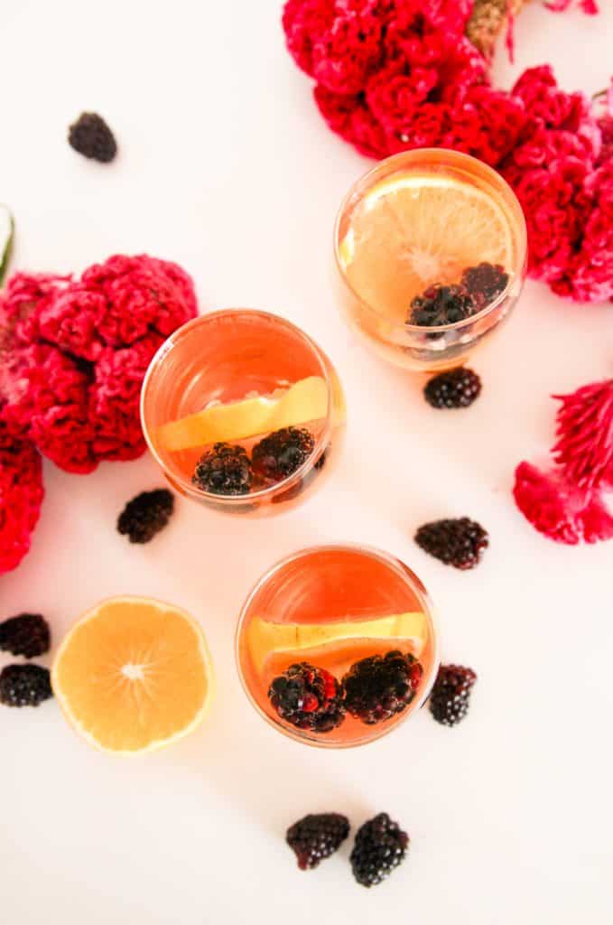 3 grasses of easy rosè sangria with vodka