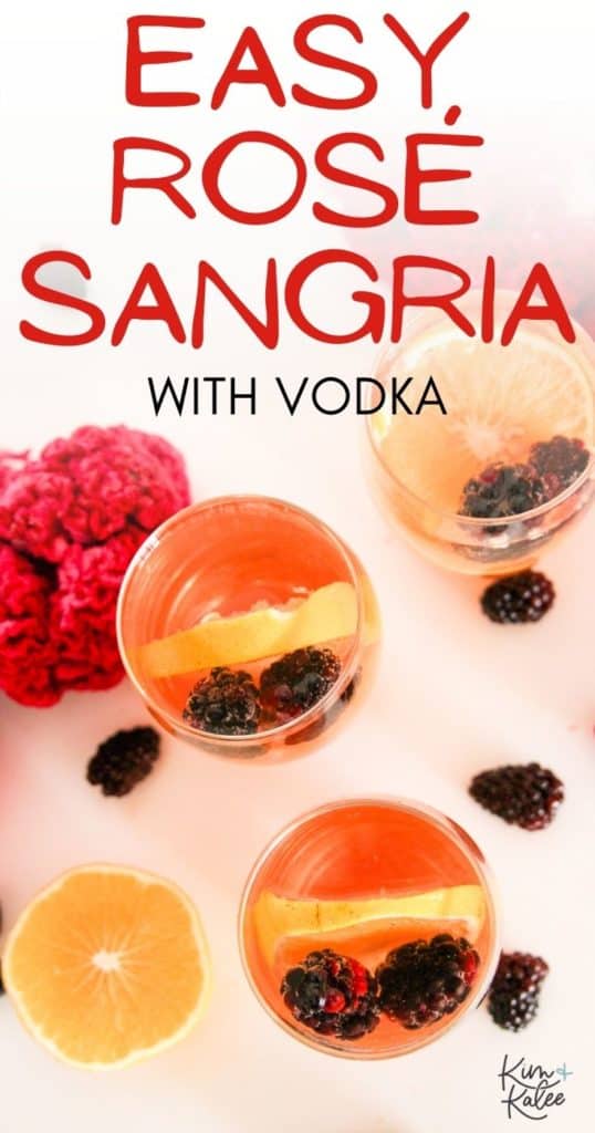 glasses of Easy Rosé Sangria with vodka