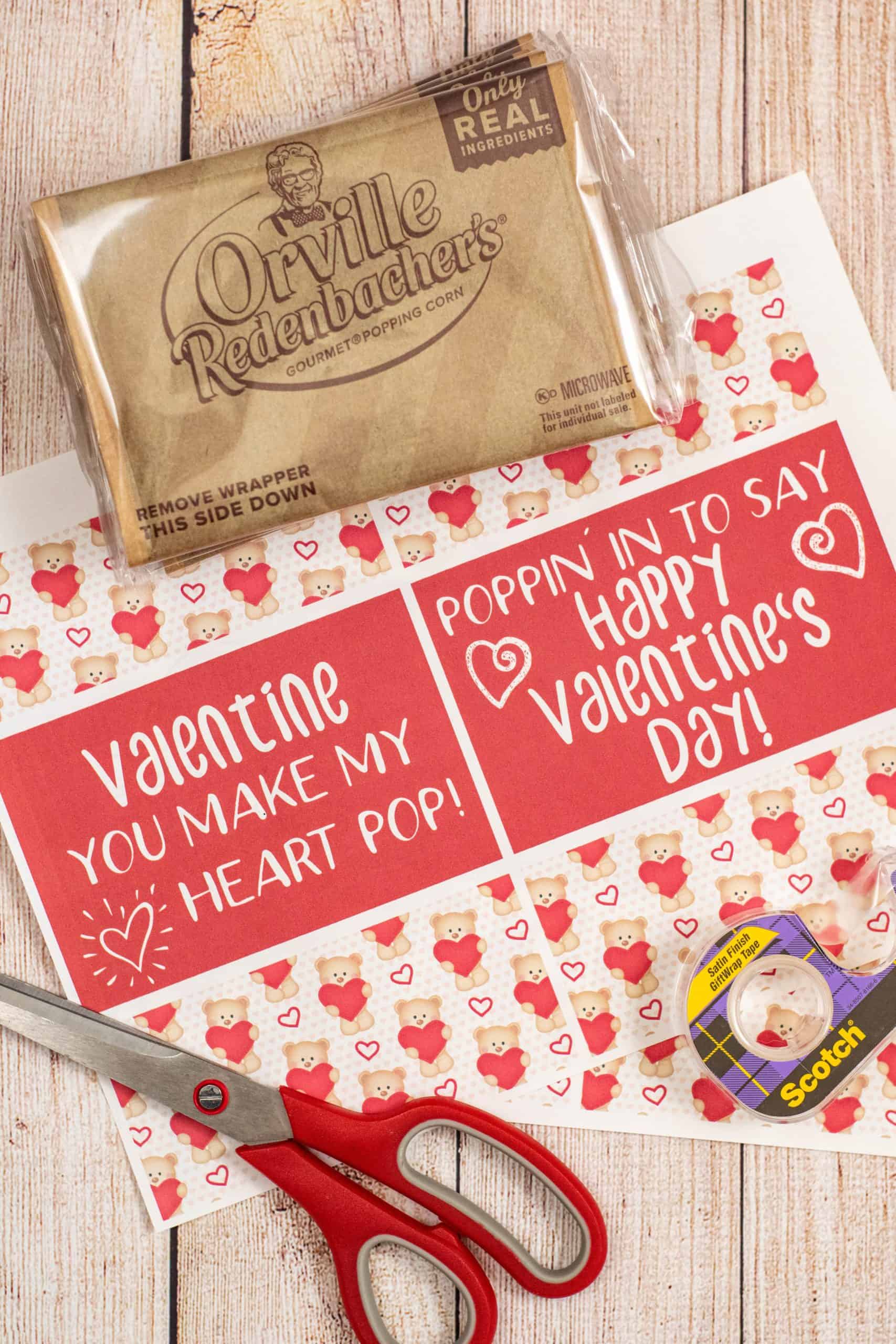 Free Popcorn Valentine Ideas | Free Printable for Kids - Kim and Kalee