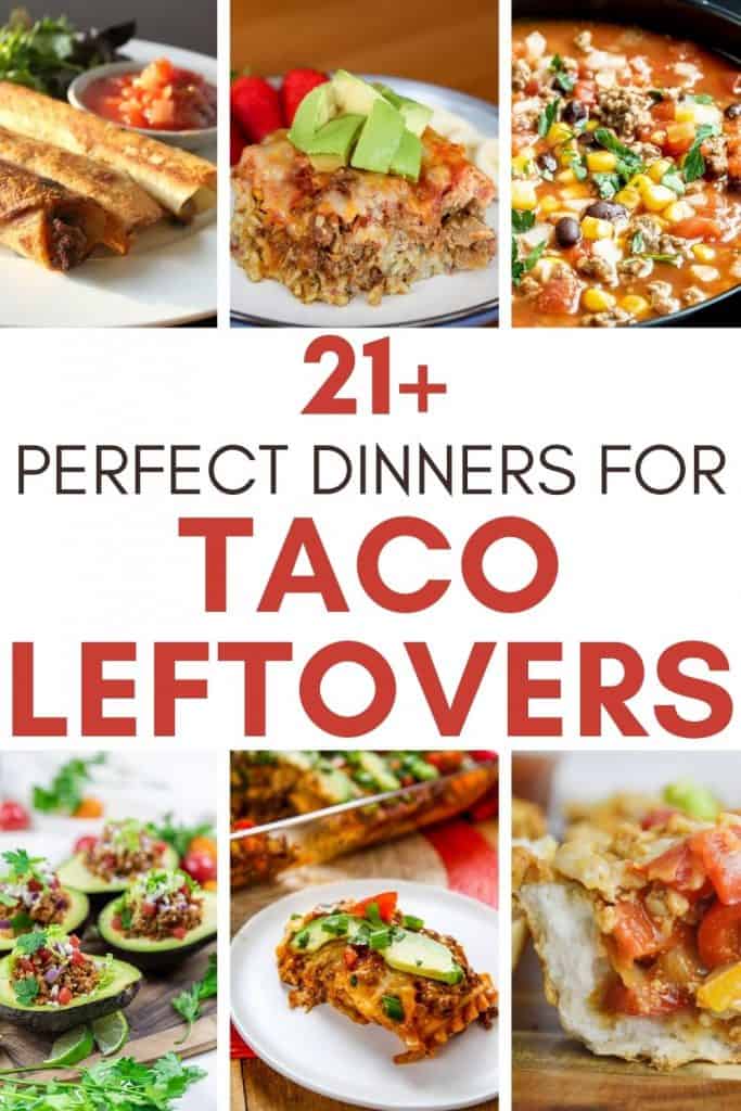 collage of Easy Leftover Taco Meat Recipes 