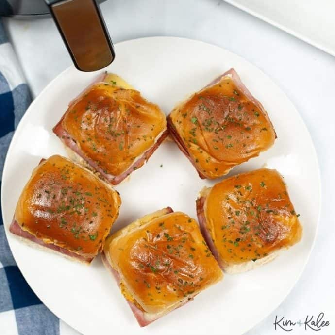 5 hot air fryer ham and cheese sliders