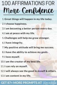 100 Affirmations for Confidence to Build Self Esteem