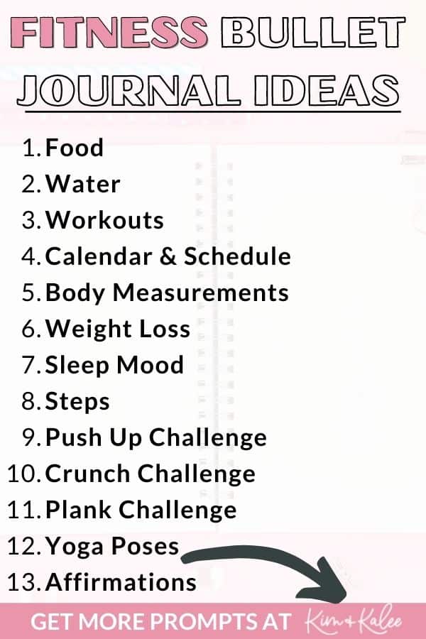 fitness bullet journal ideas list
