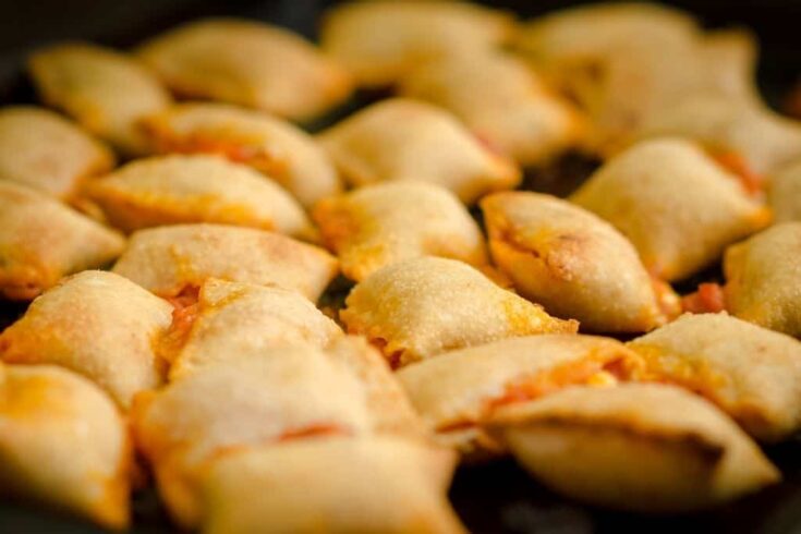 pizza rolls cooked in an air fryer