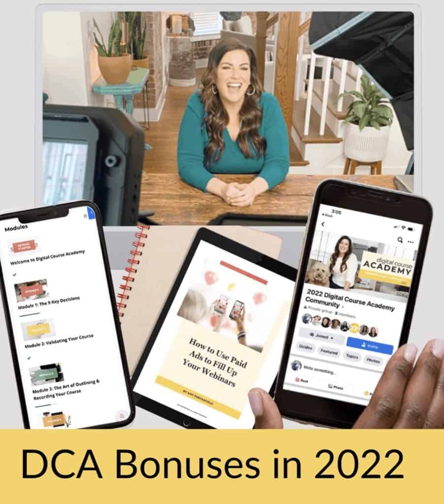 Digital Course Academy Bonuses 2022 collage