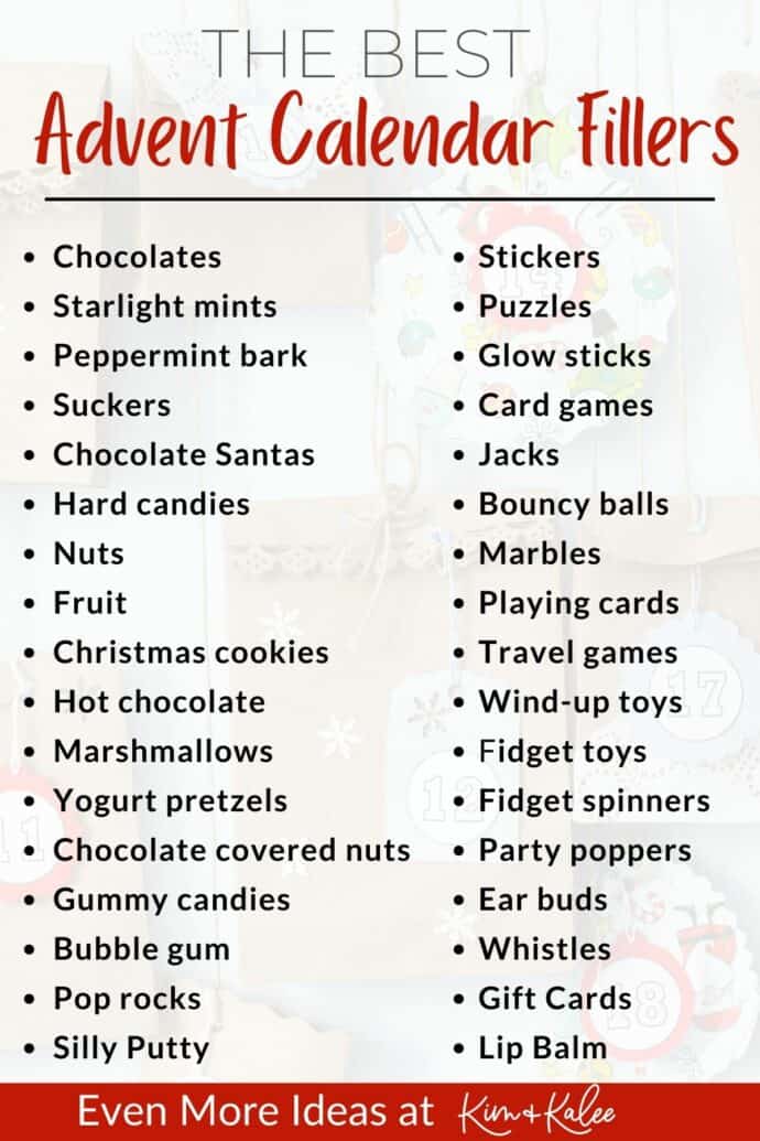 85+ Advent Calendar Filler Ideas for Adults and Kids