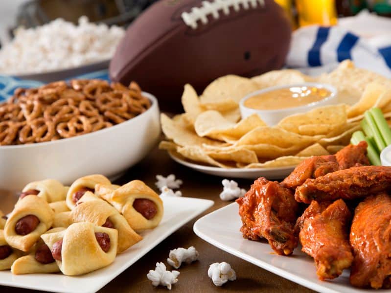 football snacks on a tabletop