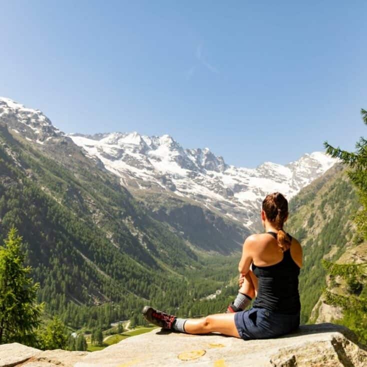 woman on a hike