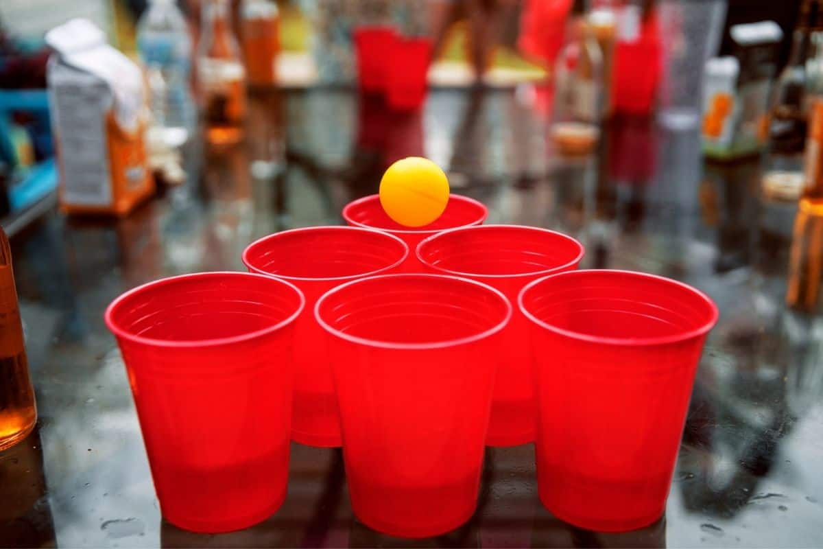 beer pong is one of the most popular camping games for adults