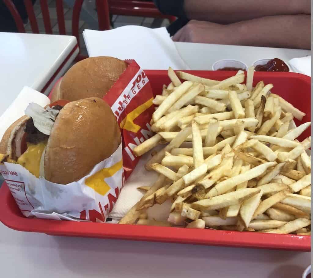 In n Out Burger and fries