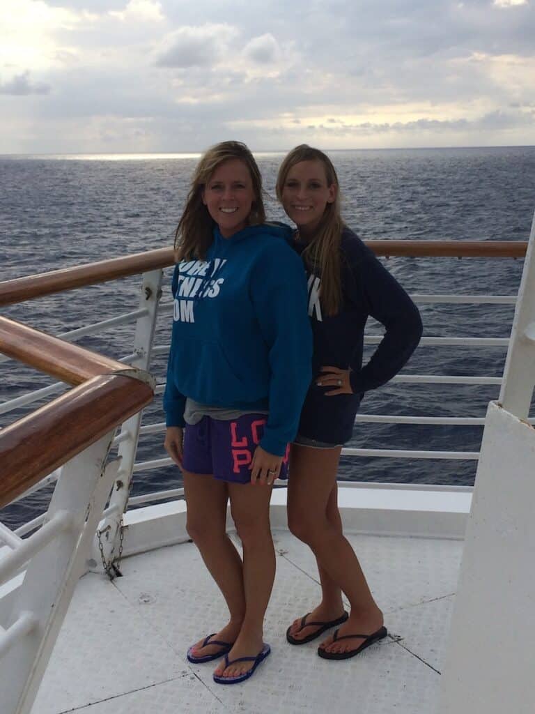 Kim and Kalee on a cruise