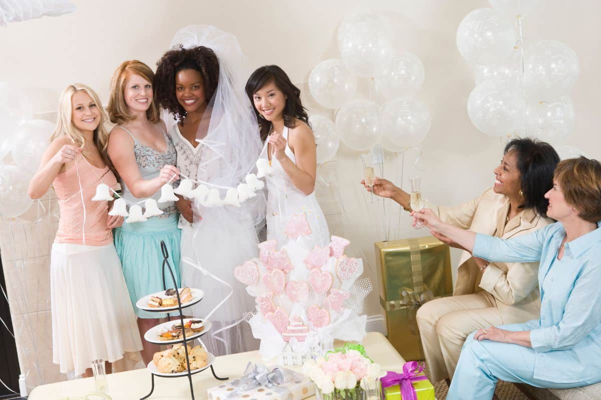 group of women at a bridal party