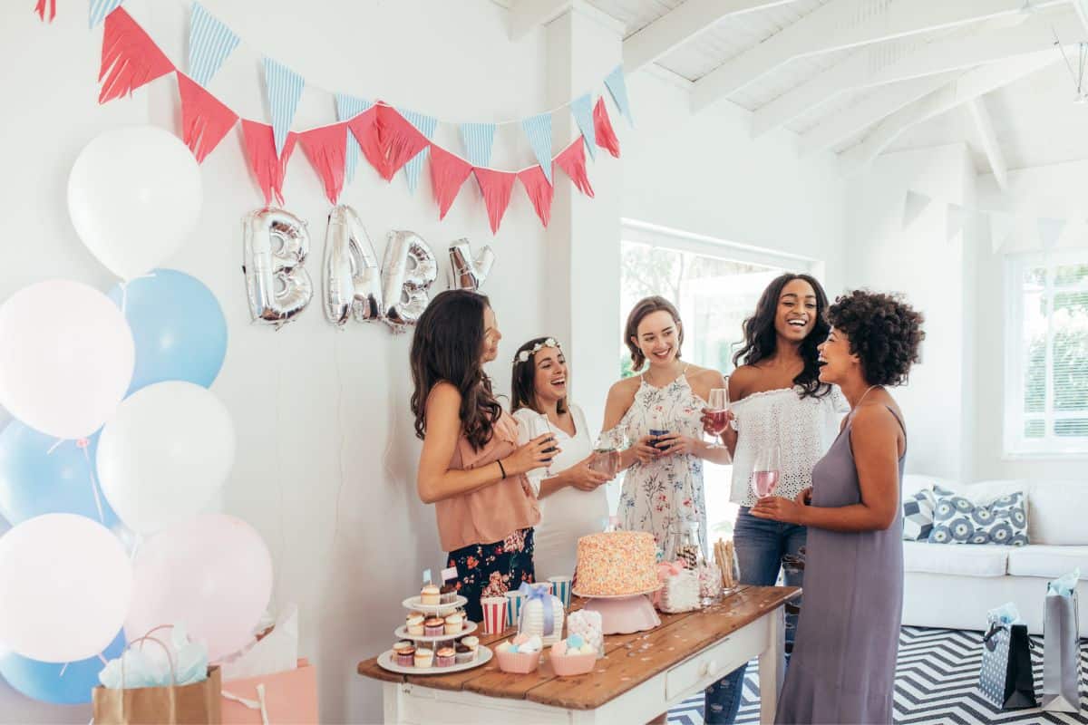 friends around the the baby shower food ideas on a budget