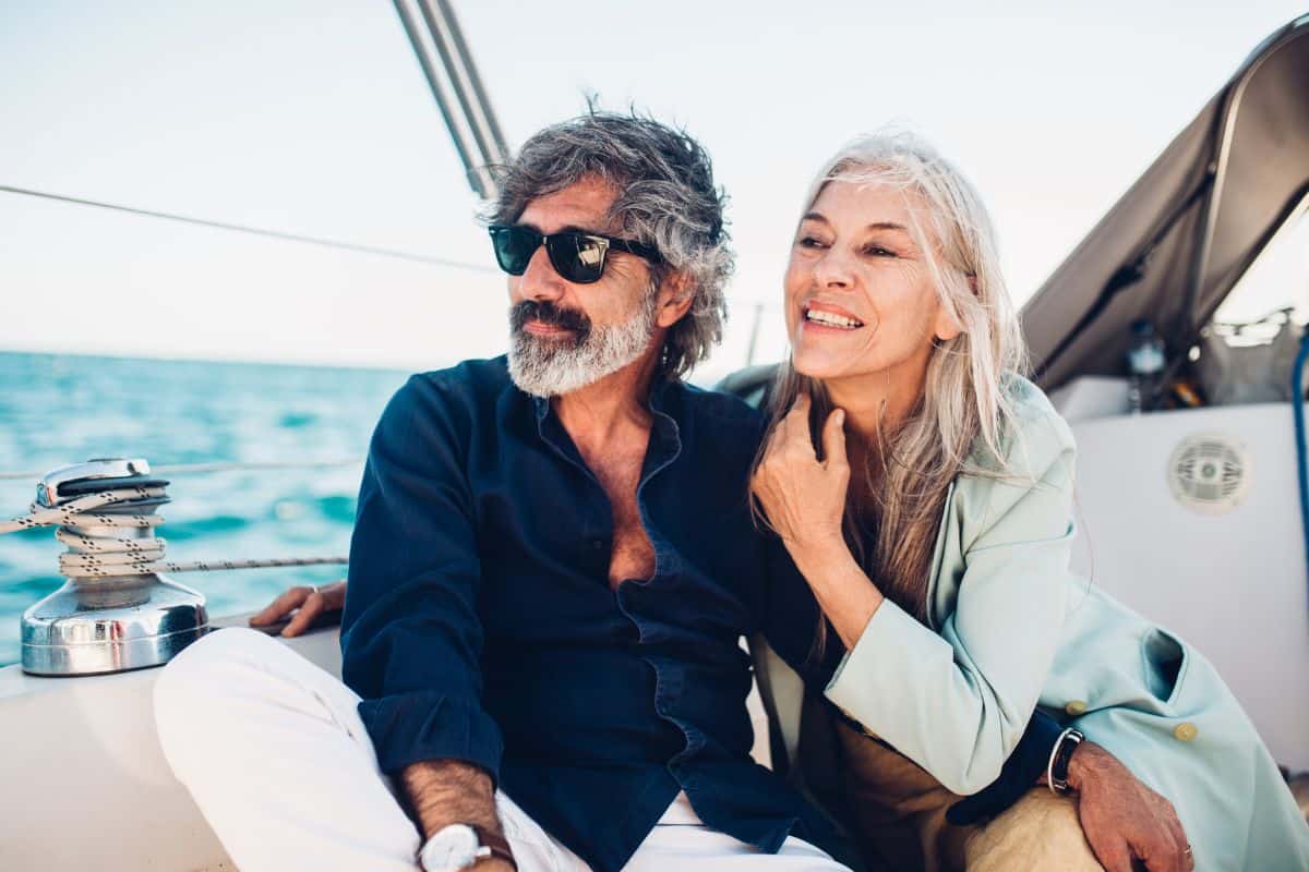 older couple on a boat