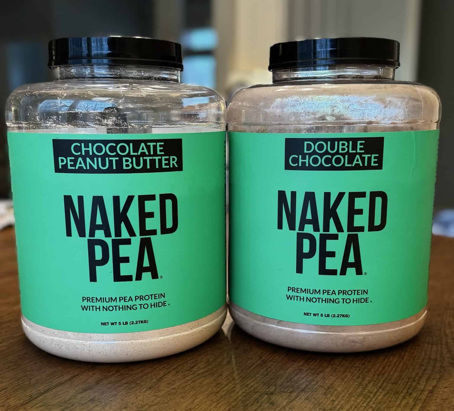 Naked Pea Protein Powder Review of Double Chocolate and Chocolate Peanut Butter