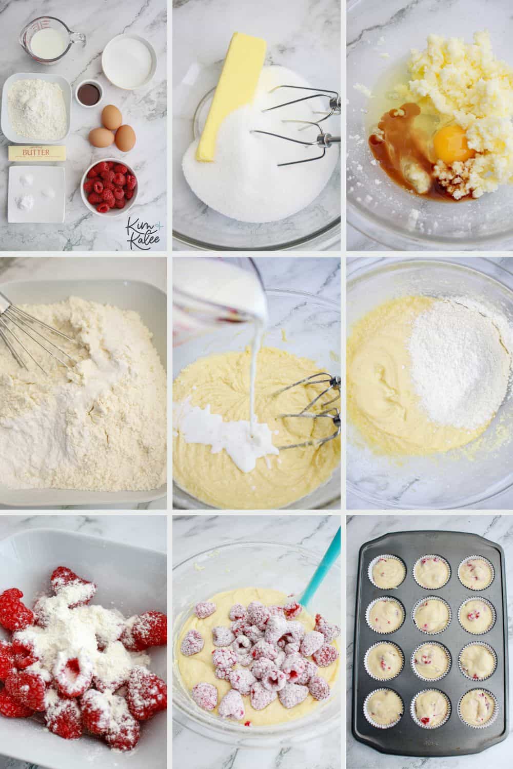 step by step picture of how to make Raspberry White Chocolate Cupcakes