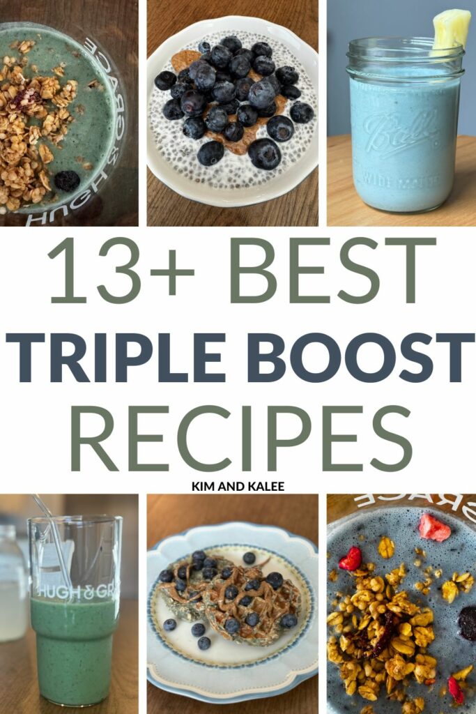 collage of triple boost recipes