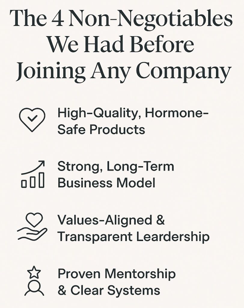 Infographic on our 4 Network Marketing Company Non-Negotiables